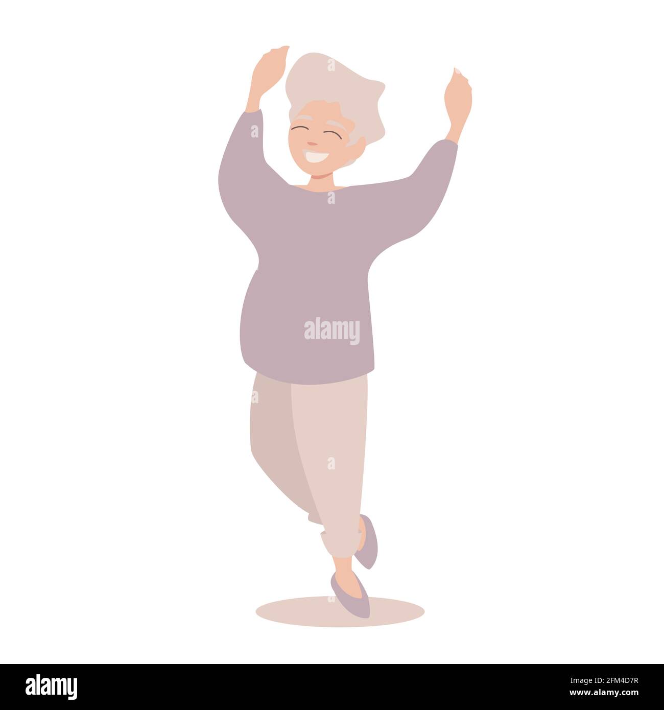 Une femme heureuse dans une danse moderne et décontractée de vêtements Illustration de Vecteur