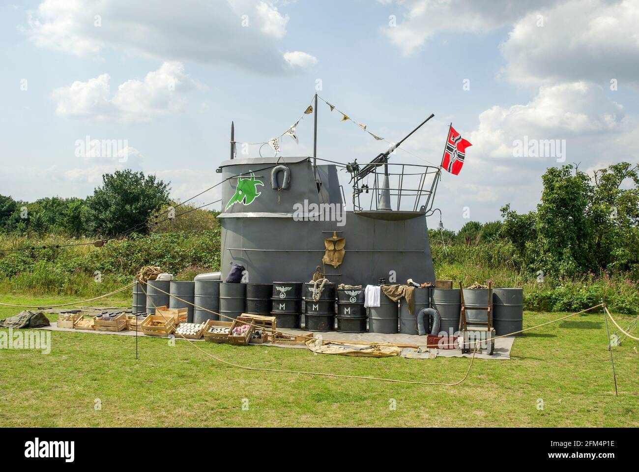 Maquette d'une tour de conning sous-marine allemande de la Seconde Guerre mondiale, sur terre Banque D'Images