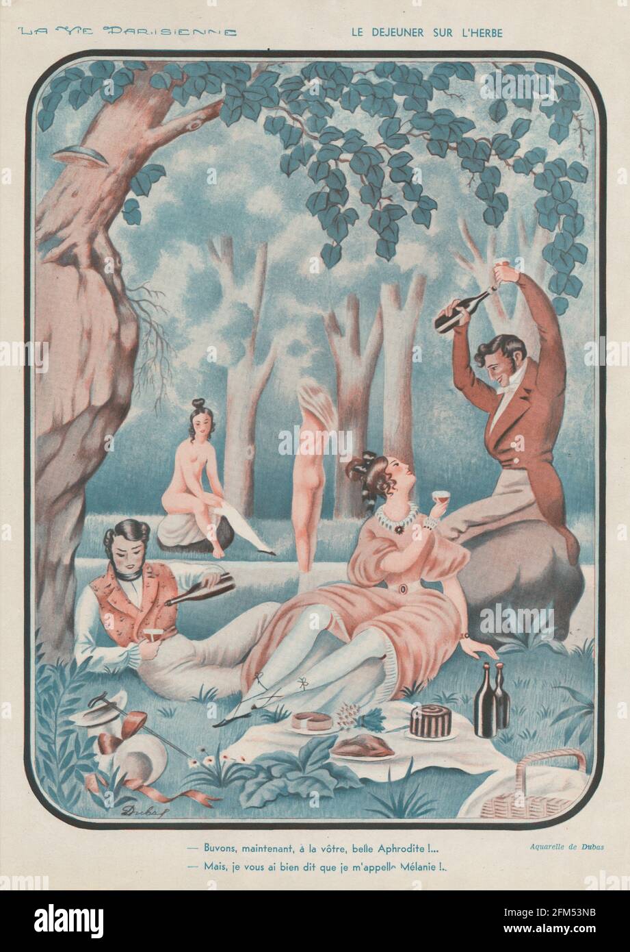 1930 France La Vie Parisienne Magazine Plate Banque D'Images
