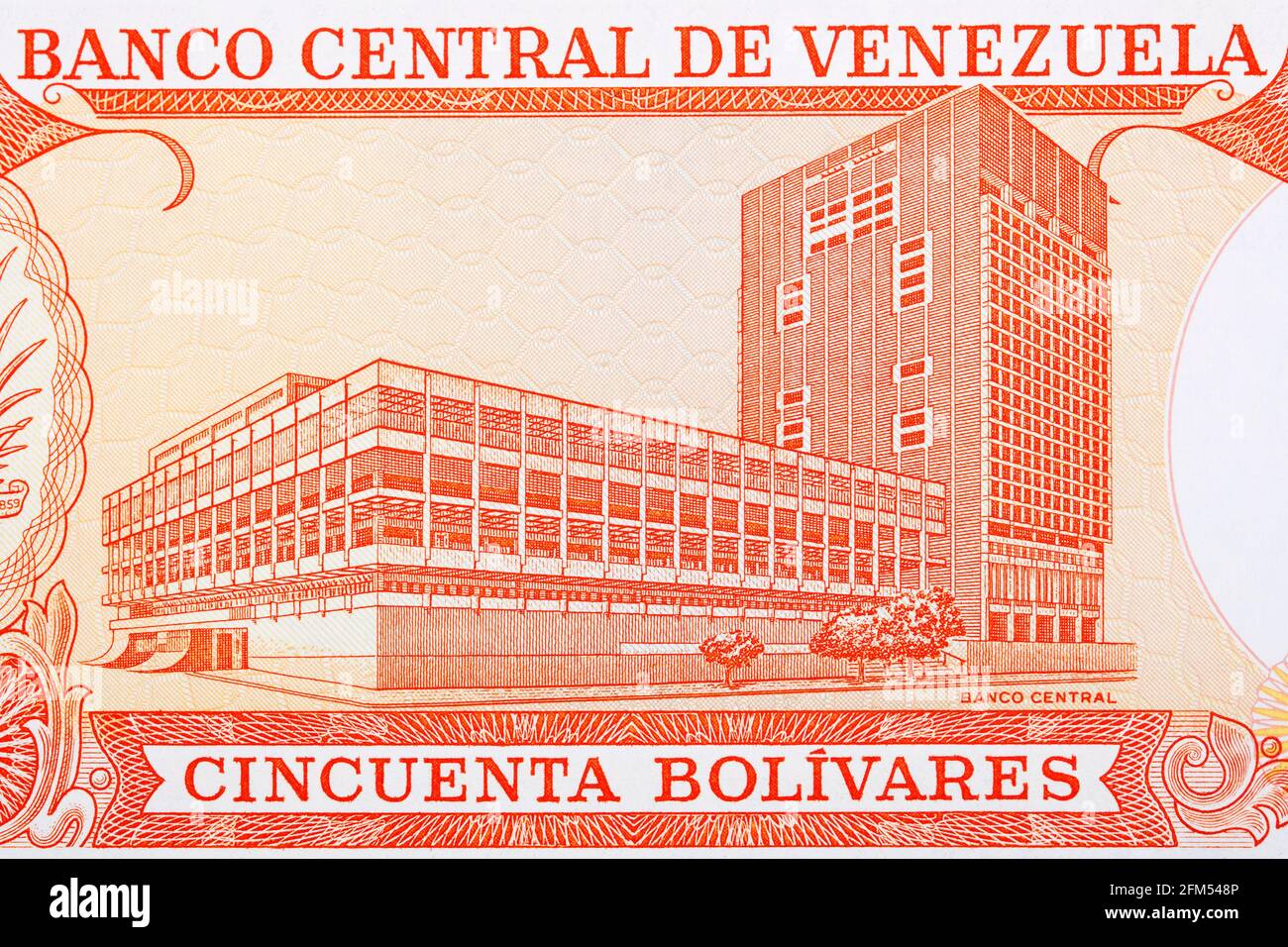 Bâtiment de la Banque centrale à Caracas de l'argent vénézuélien Banque D'Images