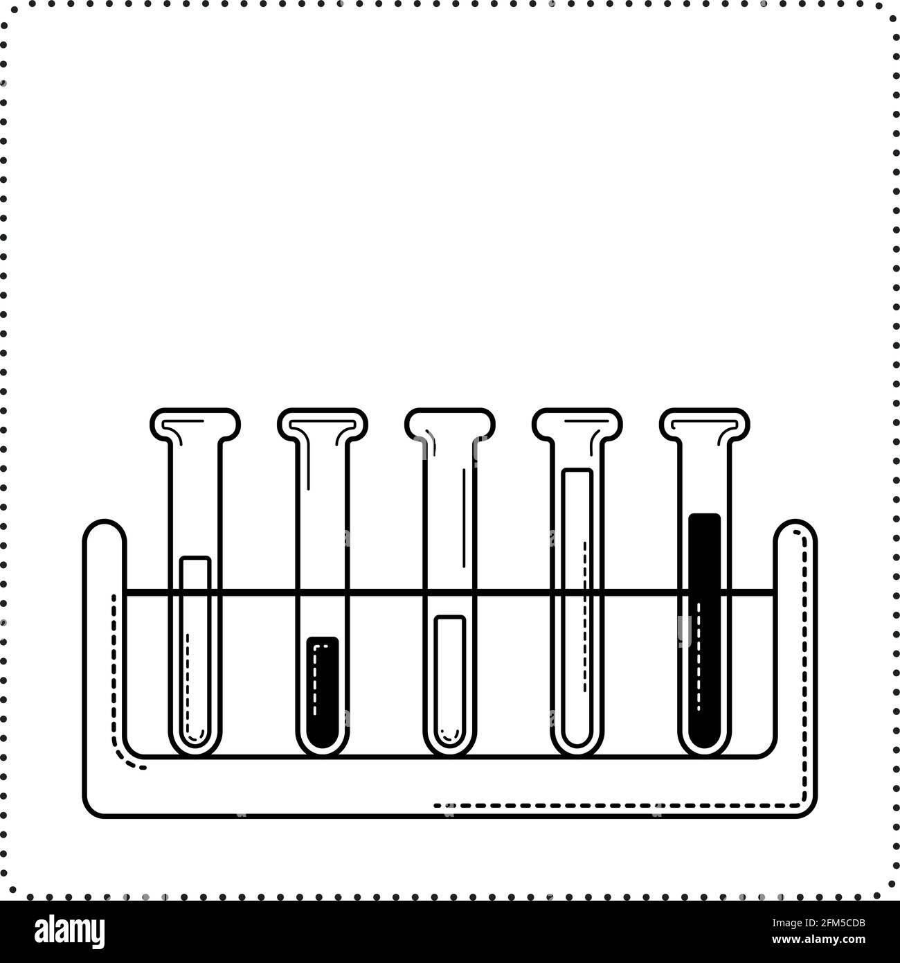 Tubes à essai dans un support, illustration vectorielle de la chimie Illustration de Vecteur