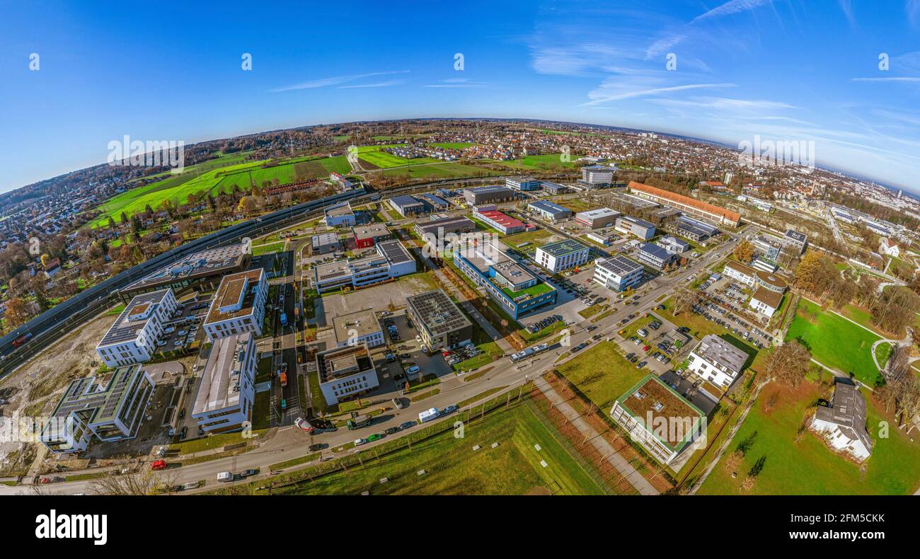 Vue aérienne sur Sheridan Park dans la partie ouest de Augsbourg Banque D'Images