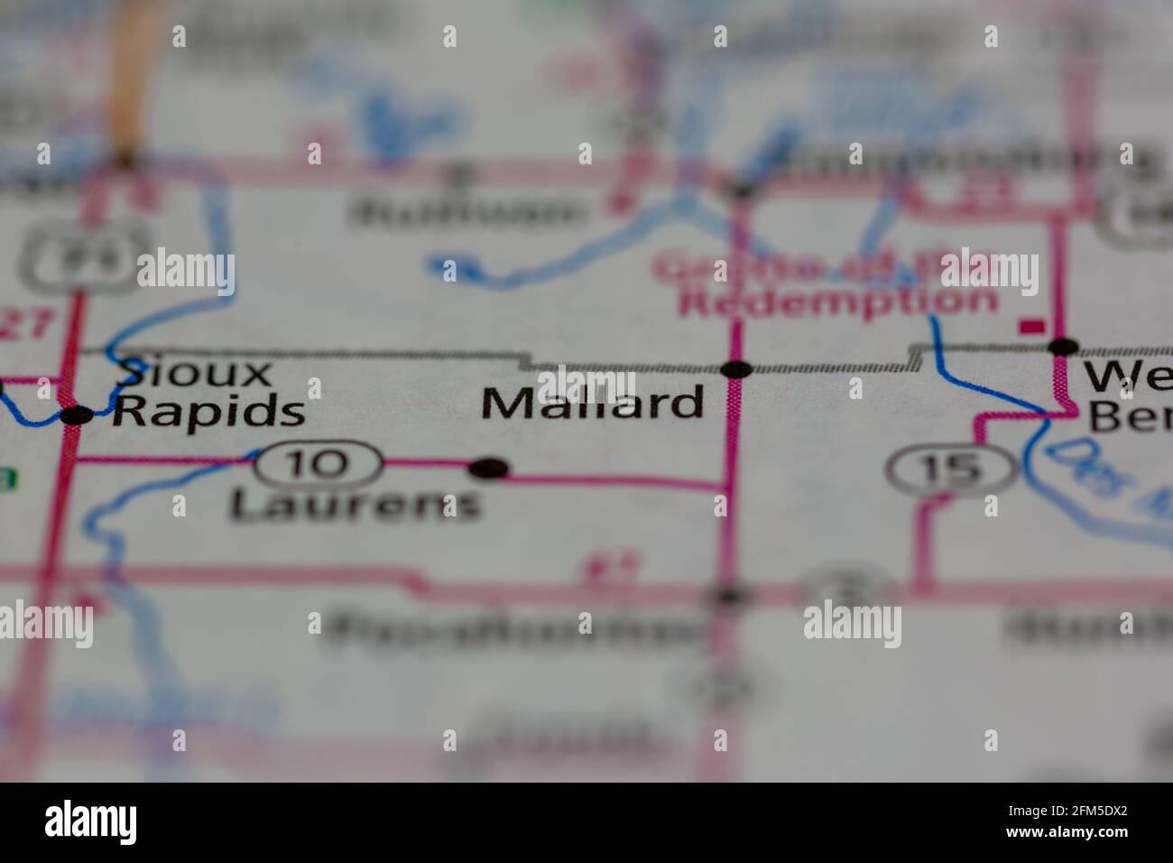 Mallard iowa sur une carte Banque de photographies et d’images à haute