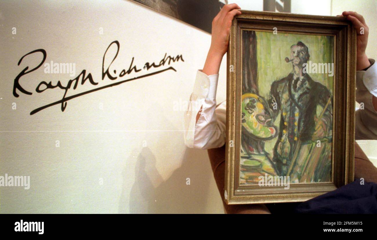 APERÇU À SOTHEBY'S DE LA COLLECTION RALPH RICHARDSON, QUI SERA EN VENTE LE 27 AVRIL. LA PHOTO MONTRE UN AUTOPORTRAIT QUI EST VENDU DANS UN GRAND LOT AVEC UNE ESTIMATION DE 200.300. 20.4.01 PHOTO : JOHN VOOS Banque D'Images