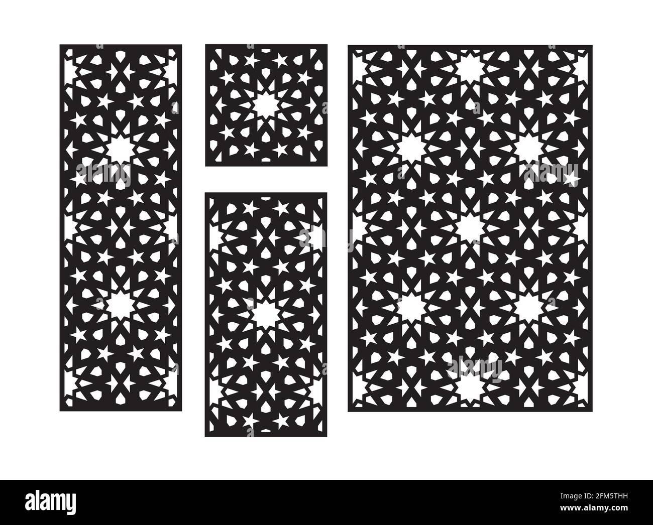 Motif de découpe au laser arabe islamique. Panneau décoratif, écran, mur. Jeu de panneaux cnc Vector pour découpe au laser. Gabarit pour cloison intérieure, salle Illustration de Vecteur Motif de découpe au laser arabe islamique. Panneau décoratif, écran, mur. Jeu de panneaux cnc Vector pour découpe au laser. Gabarit pour cloison intérieure, salle Illustration de Vecteur