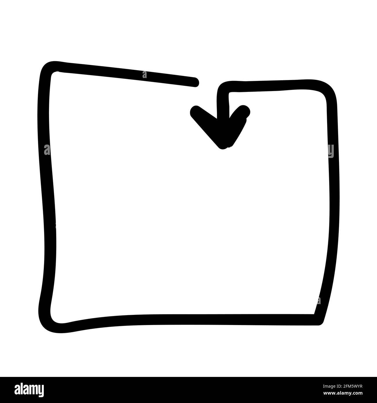 flèche de cadre carrée pour infographies. dessin de la main doodle esquisse. élément d'illustration vectoriel Illustration de Vecteur