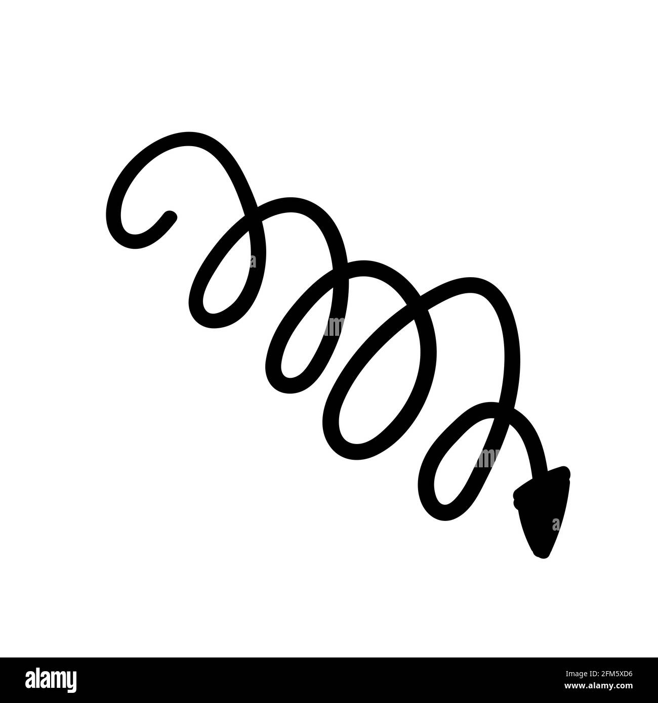 courbe courbe courbe spirale flèche doodle main dessinée. vecteur élément d'illustration Illustration de Vecteur