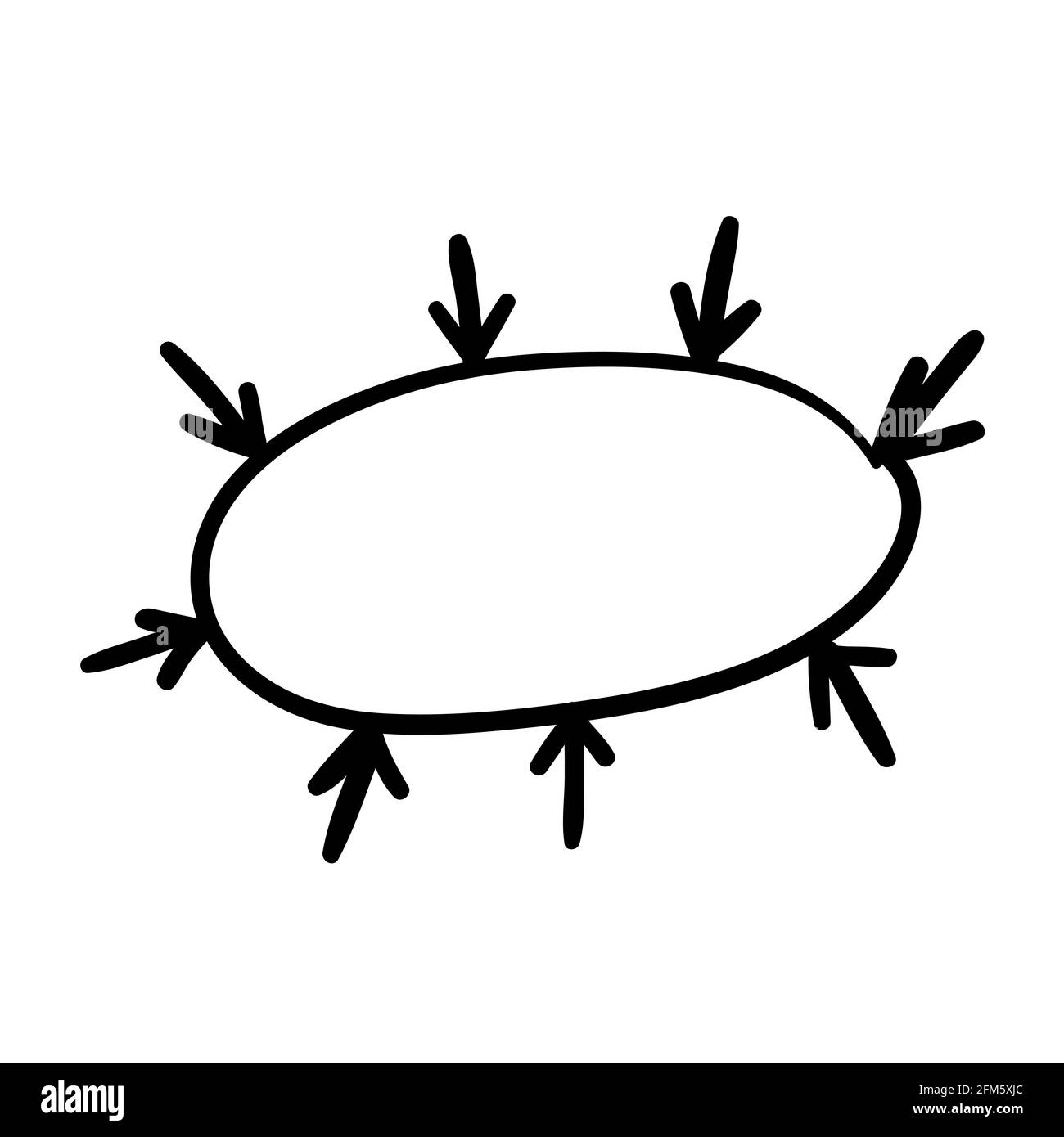 irétravailler le point de la flèche sur le cadre du cercle pour les infographies. esquisse de dessin à la main doodle. élément d'illustration vectoriel Illustration de Vecteur