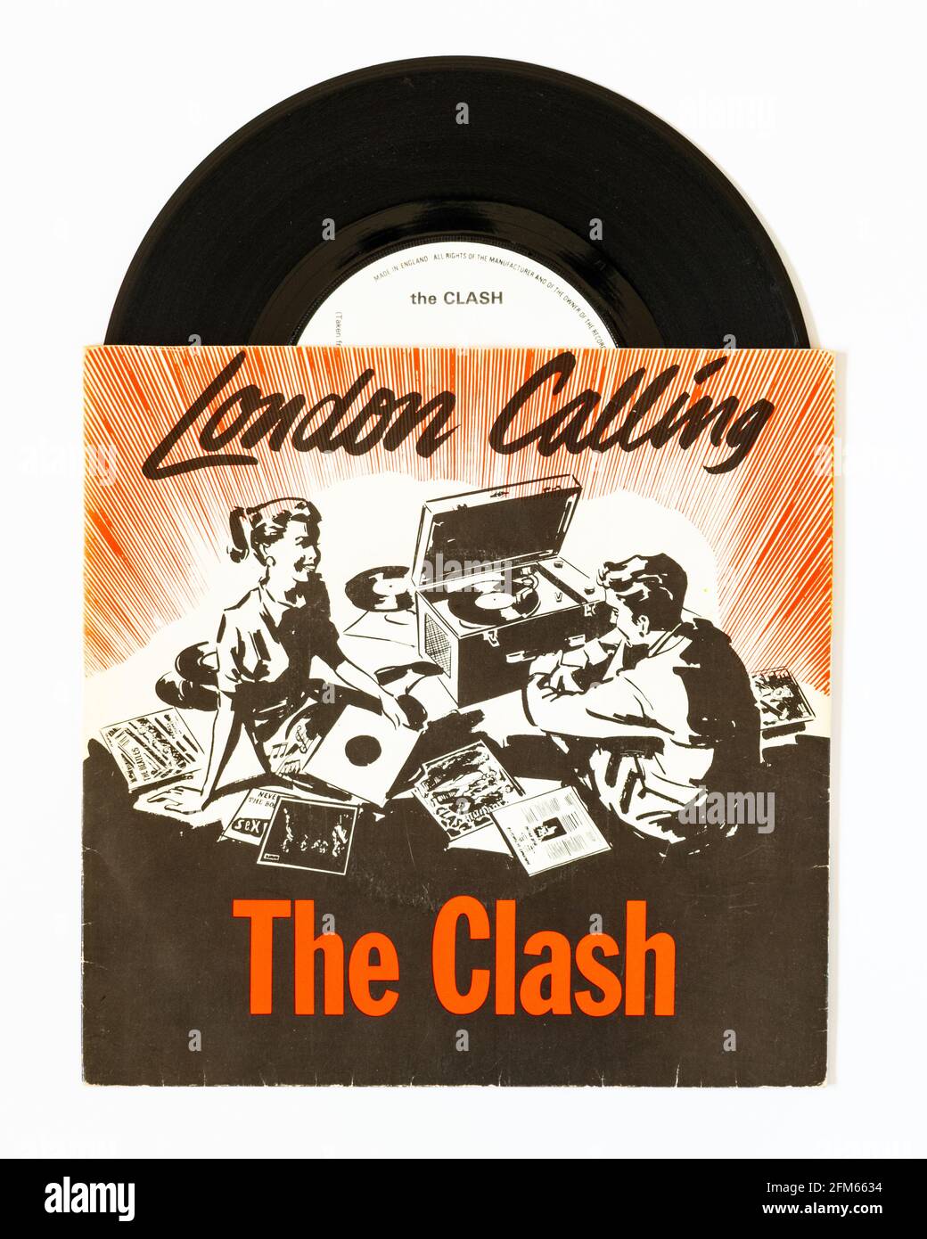 The Clash - Londres appelant vinyle simple Banque D'Images