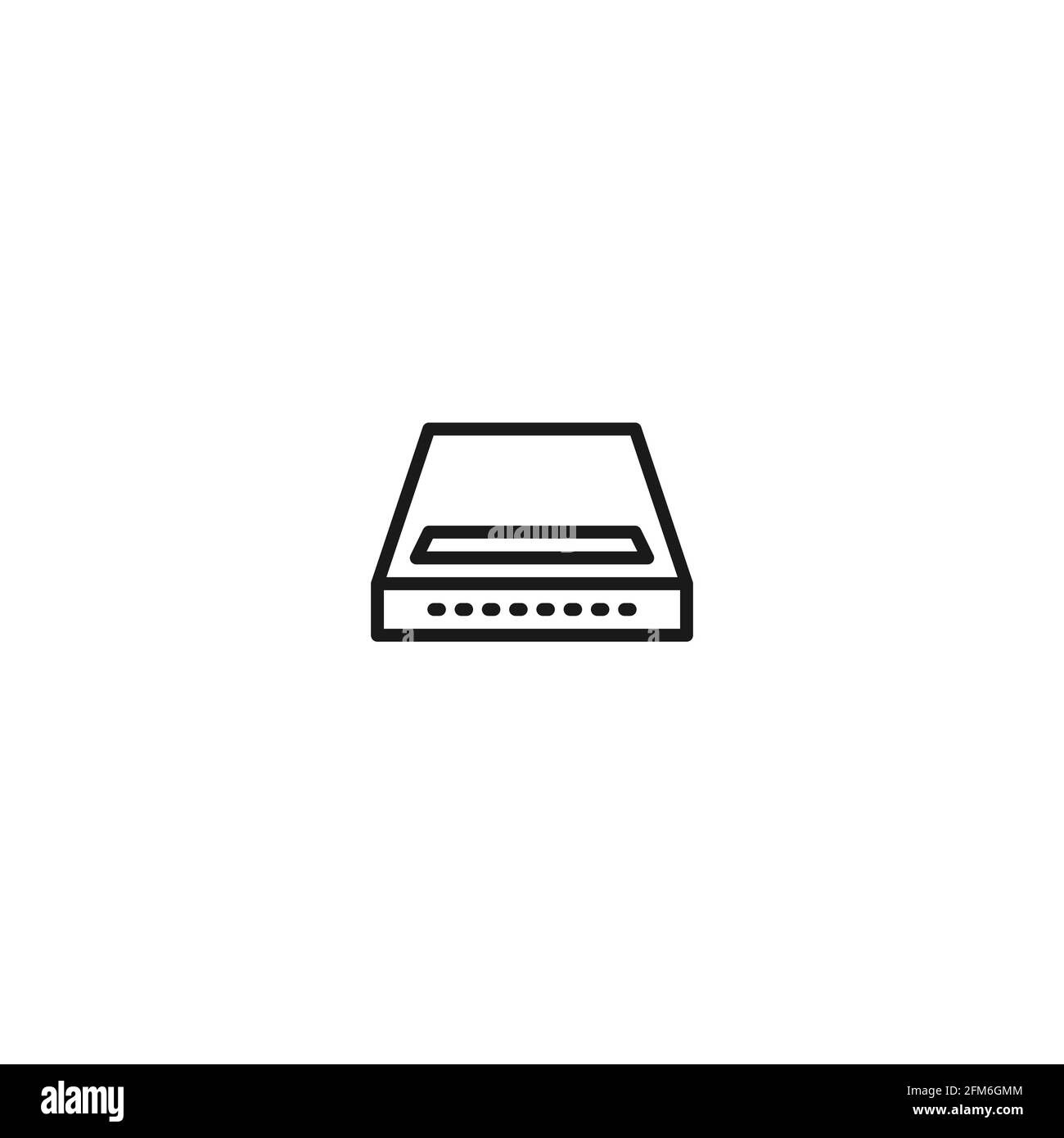 Stockage disque dur icône de l'ordinateur Illustration modèle de conception avec contour style Illustration de Vecteur