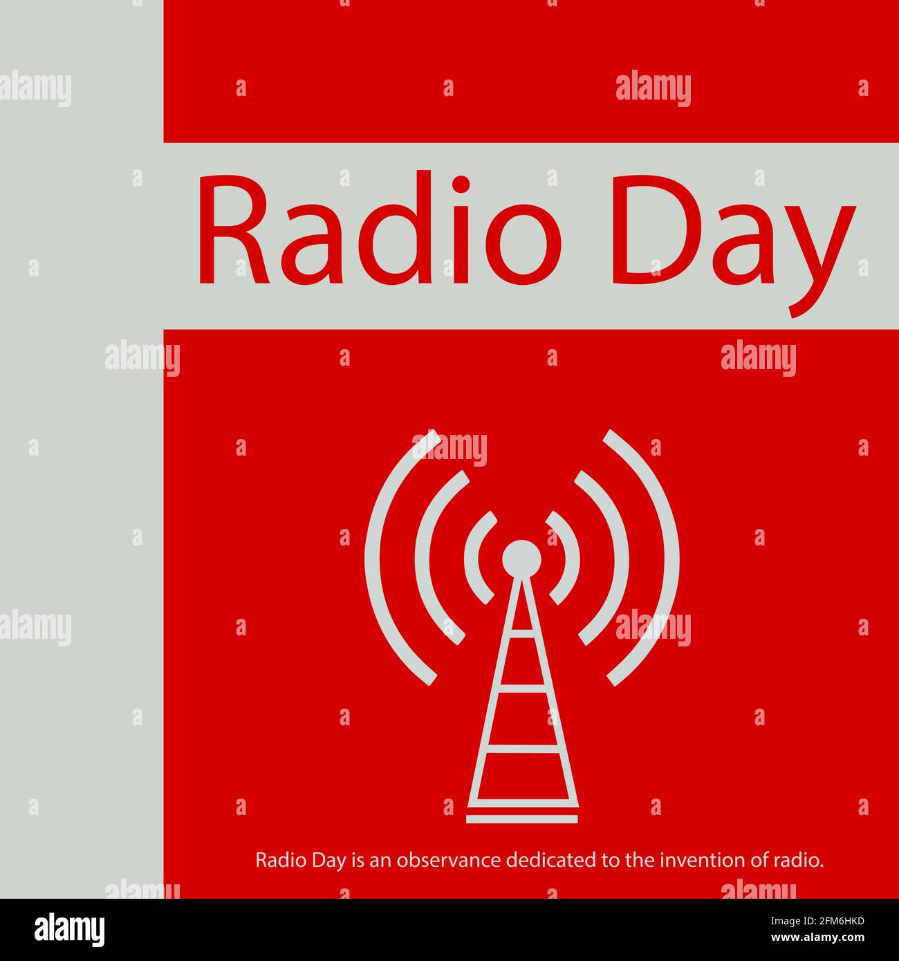 La Journée de la radio est une célébration dédiée à l'invention de la radio. Illustration de Vecteur