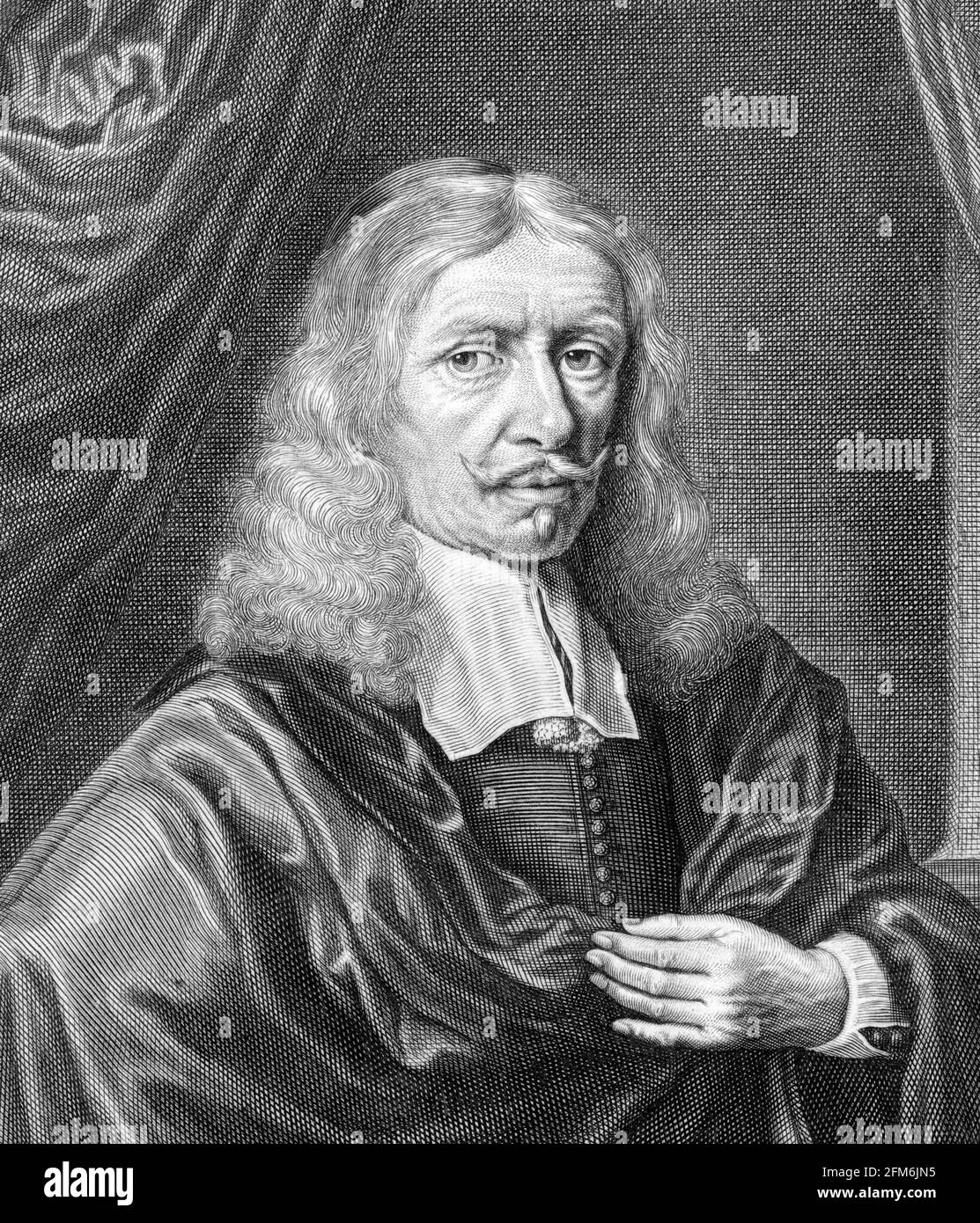 Johannes Hevelius. Portrait de l'astronome polonais Johannes Hevelius (1611-1687), gravure de Lambert Visscher, c. 1643-1691 Banque D'Images