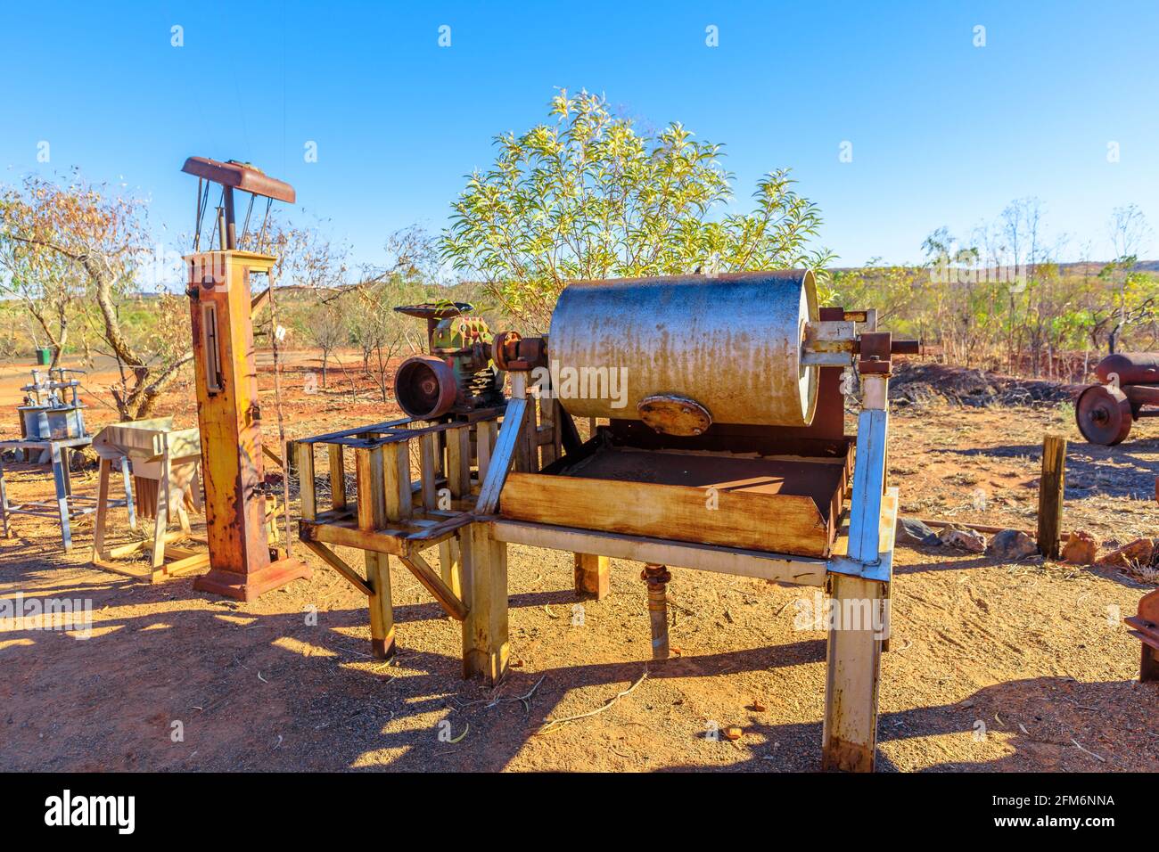 Usine de lavage d'or du Battery Hill Mining Centre, Tennant Creek, territoire du Nord, Australie centrale. Ancienne mine souterraine, est maintenant un touriste célèbre Banque D'Images