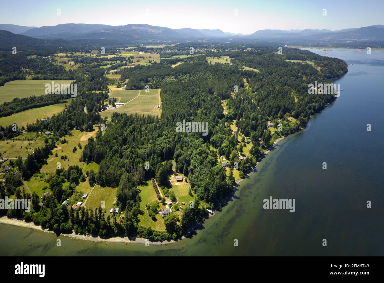 Photo aérienne de Cherry point, île de Vancouver, Colombie-Britannique Banque D'Images