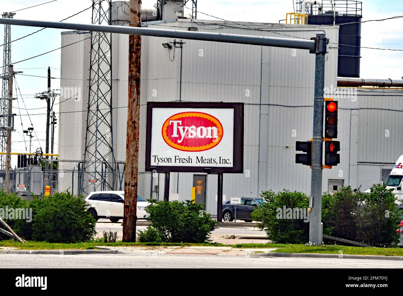 Emporia, Kansas, États-Unis. 6 mai 2021. Vue d'une usine de Tyson Fresh Meats à Emporia, Kansas, 6 MAI 2021. Crédit : Mark Reinstein/Media Punch/Alamy Live News Banque D'Images