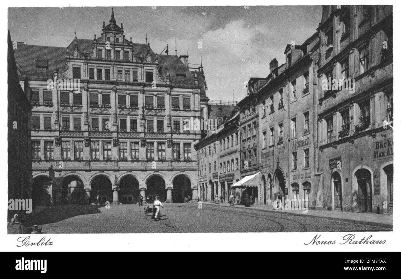 historische Ansicht Ansichtskarte Görlitz , Neiße, Sachsen Deutschland Schlesien Deutsches Reich, goerlitz, zgorzelec Banque D'Images