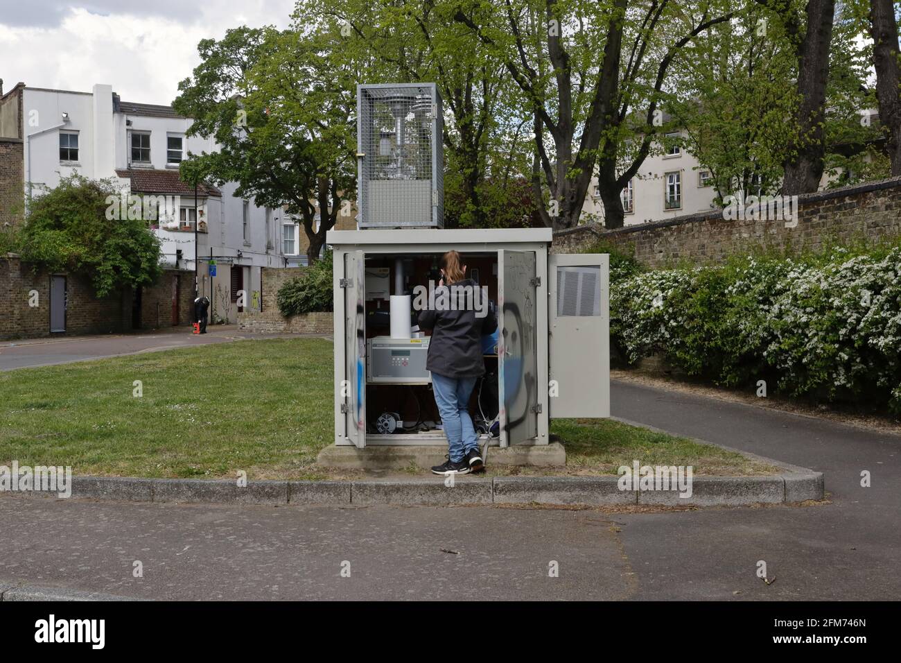 Deptford - Londres (Royaume-Uni) : les niveaux de qualité de l'air sont enregistrés dans le quartier de Lewisham à Londres. Banque D'Images