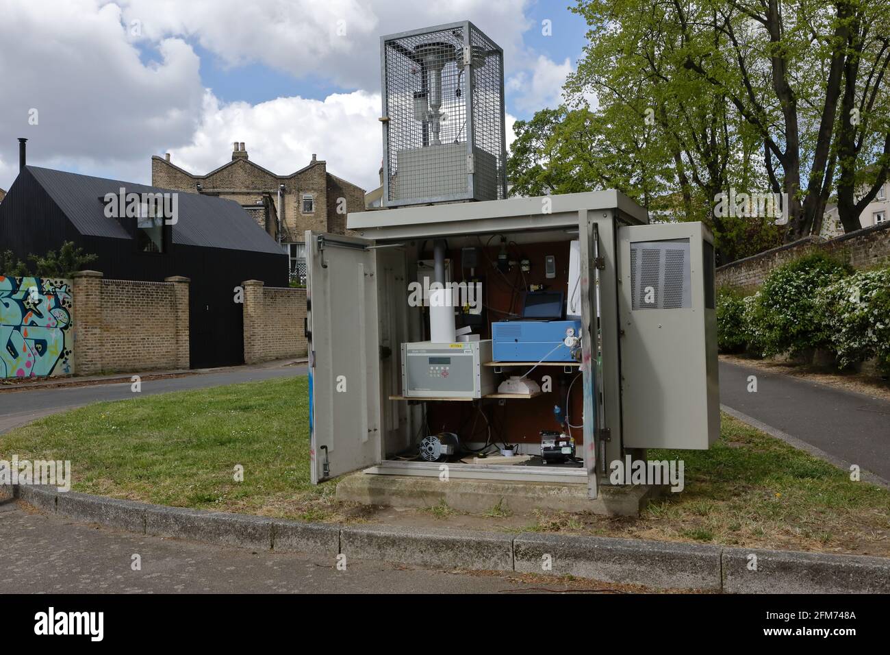 Deptford - Londres (Royaume-Uni) : les niveaux de qualité de l'air sont enregistrés dans le quartier de Lewisham à Londres. Banque D'Images