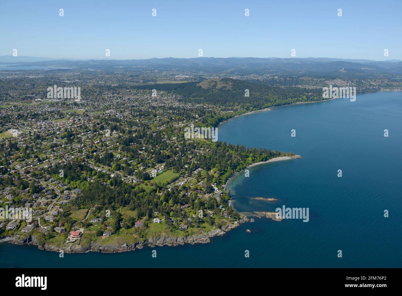 Photo aérienne de Cormorant point, Saanich, île de Vancouver, Colombie-Britannique Banque D'Images