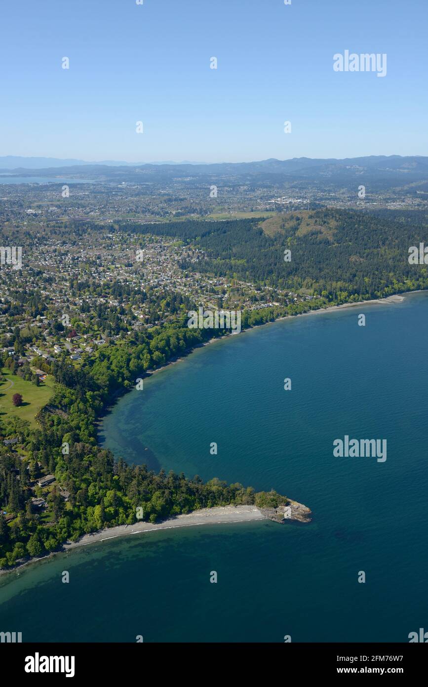 Photo aérienne de Cormorant point, Saanich, île de Vancouver, Colombie-Britannique Banque D'Images