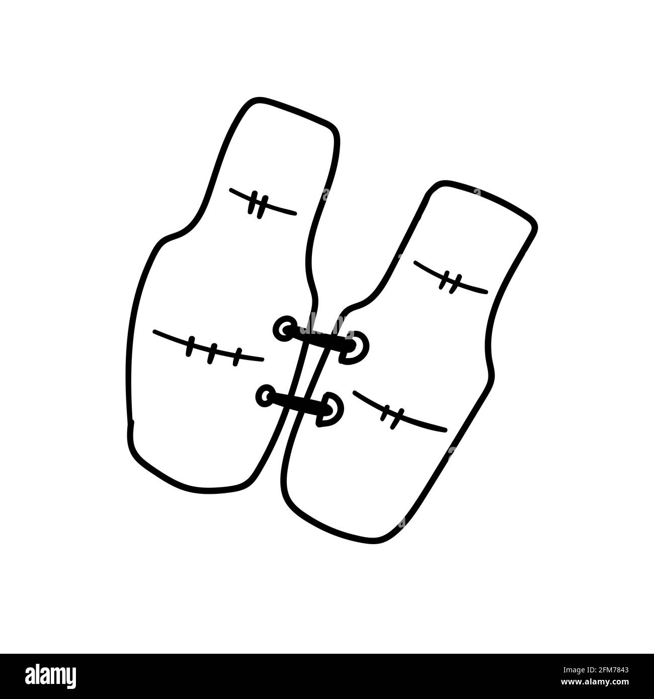 Gilet de sauvetage style doodle esquisse dessin vectoriel dessiné à la main Illustration de Vecteur