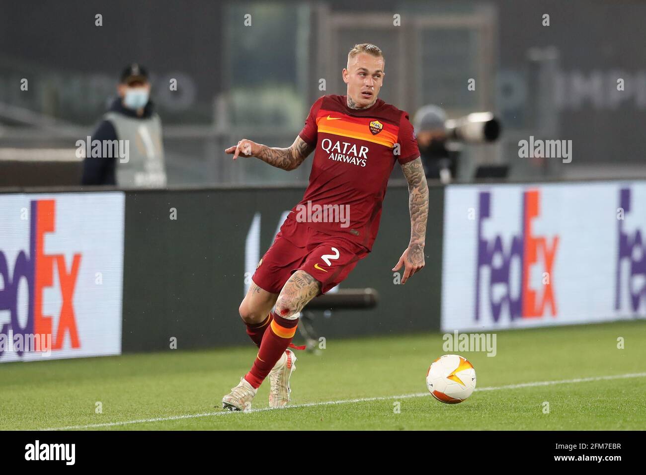 Rome, Italie, 6 mai 2021. Rick Karsdorp d'AS Roma pendant le match de l'UEFA Europa League au Stadio Olimpico, Rome. Le crédit photo devrait se lire: Jonathan Moscrop / Sportimage Banque D'Images