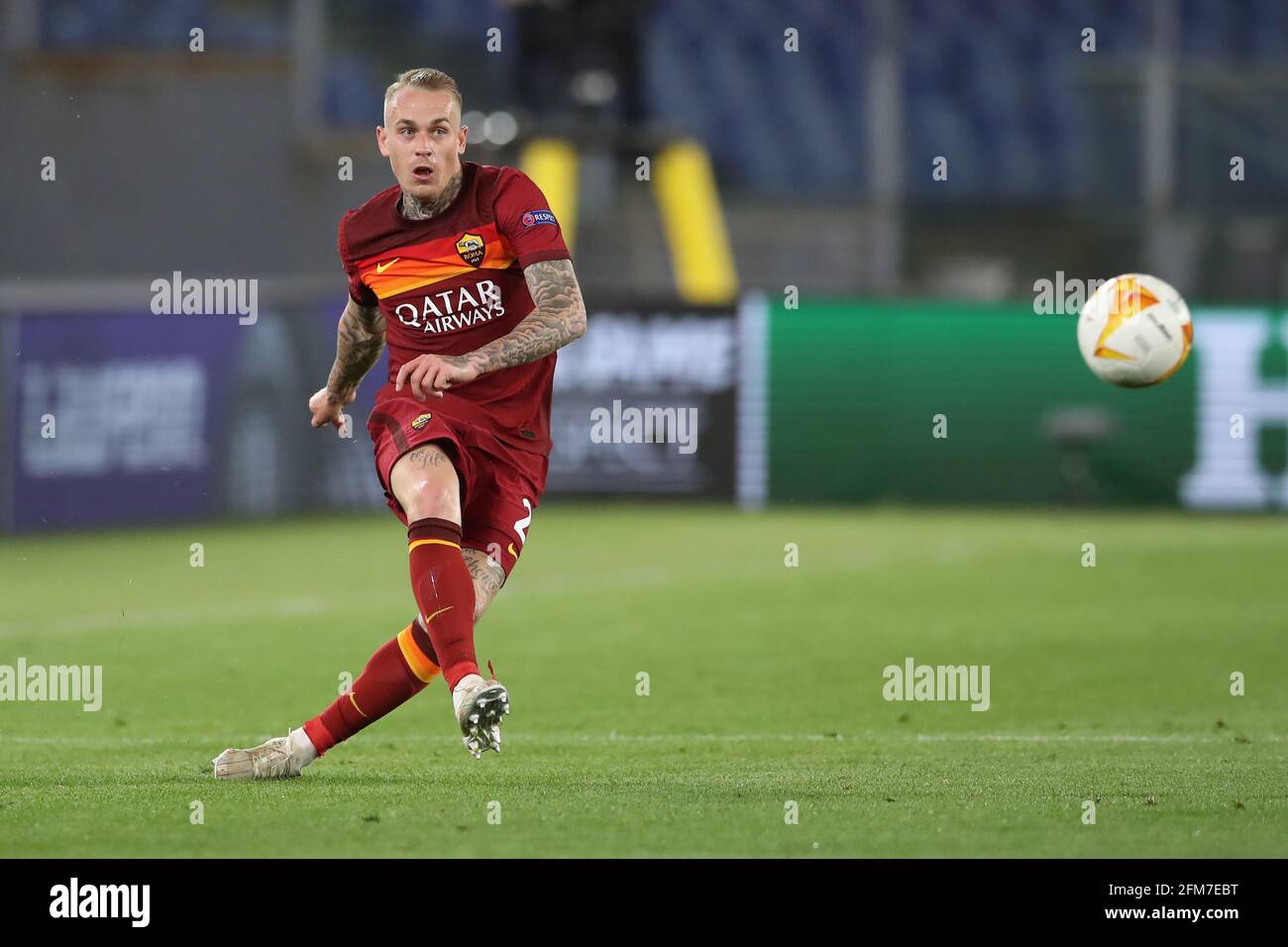 Rome, Italie, 6 mai 2021. Rick Karsdorp d'AS Roma pendant le match de l'UEFA Europa League au Stadio Olimpico, Rome. Le crédit photo devrait se lire: Jonathan Moscrop / Sportimage Banque D'Images