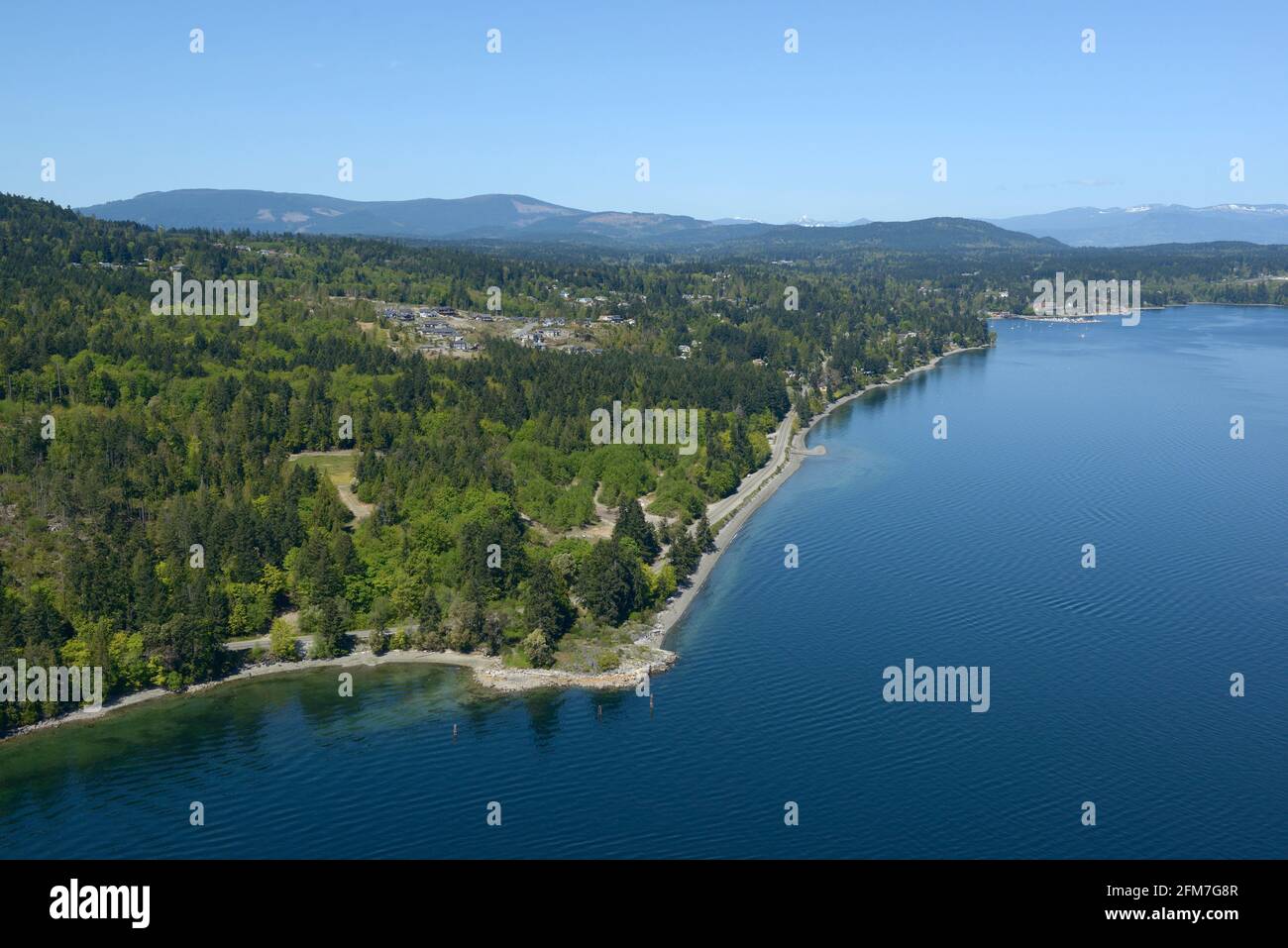 Photo aérienne de Verdier point, île de Vancouver, Colombie-Britannique Banque D'Images