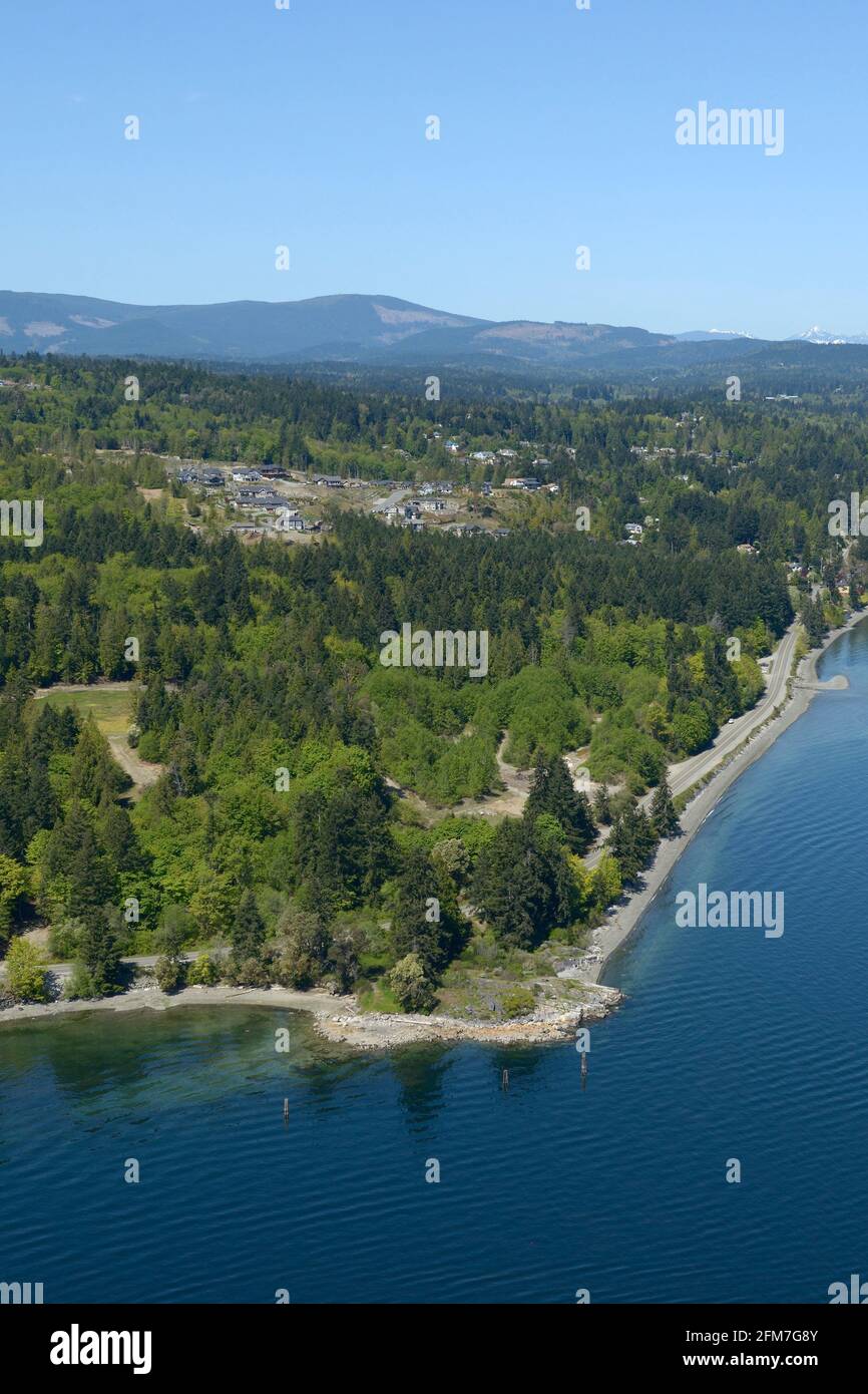 Photo aérienne de Verdier point, île de Vancouver, Colombie-Britannique Banque D'Images