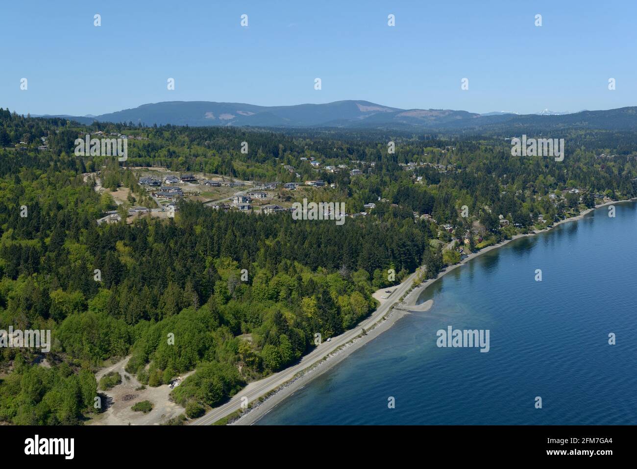 Photo aérienne de Mill Bay, île de Vancouver, Colombie-Britannique Banque D'Images
