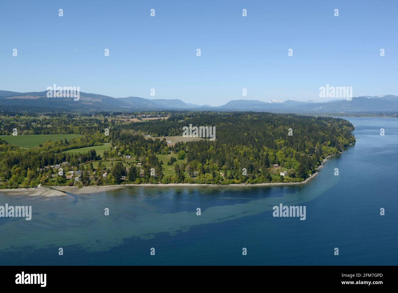 Photo aérienne de Cherry point, île de Vancouver, Colombie-Britannique Banque D'Images