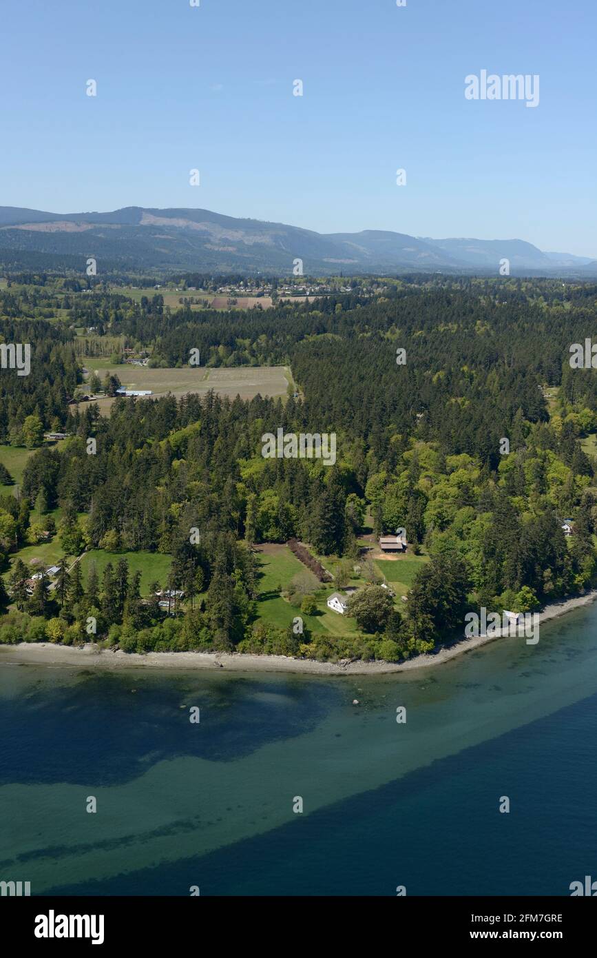 Photo aérienne de Cherry point, île de Vancouver, Colombie-Britannique Banque D'Images