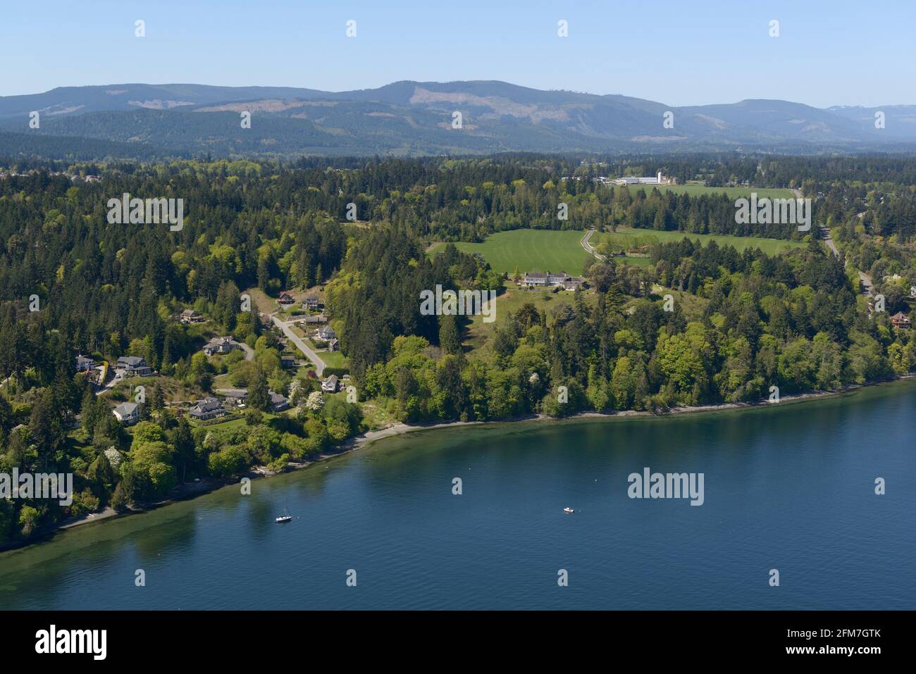 Photo aérienne de Cherry point, île de Vancouver, Colombie-Britannique Banque D'Images