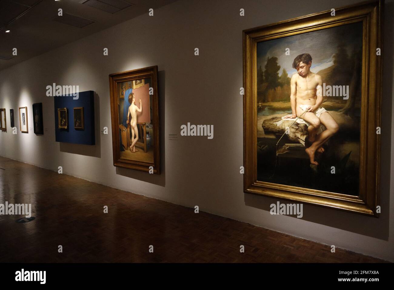 Le Museo Nacional de San Carlos rouvre avec l'exposition 'Infinite archive d'un tableau dans le doute. Le cas de Maria Morelli'; objets d'art et documents; du 6 mai au 15 août 2021. L'exposition 'l'archive infinie d'une peinture dans le doute. Le cas de Maria Morelli, est composé d'œuvres, de sculptures, de gravures et de photographies, liées à l'œuvre Saint Jean-Baptiste enfant (1855-57), attribuée à l'origine à l'artiste français Jean-Auguste-Dominique Ingres. Le 6 mai 2021 à Mexico, Mexique. Photo de Luis Barron/Eyepix/ABACAPRESS.COM Banque D'Images
