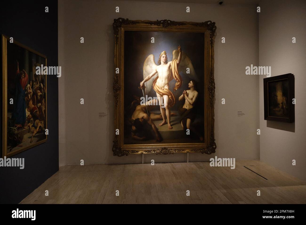 Le Museo Nacional de San Carlos rouvre avec l'exposition 'Infinite archive d'un tableau dans le doute. Le cas de Maria Morelli'; objets d'art et documents; du 6 mai au 15 août 2021. L'exposition 'l'archive infinie d'une peinture dans le doute. Le cas de Maria Morelli, est composé d'œuvres, de sculptures, de gravures et de photographies, liées à l'œuvre Saint Jean-Baptiste enfant (1855-57), attribuée à l'origine à l'artiste français Jean-Auguste-Dominique Ingres. Le 6 mai 2021 à Mexico, Mexique. Photo de Luis Barron/Eyepix/ABACAPRESS.COM Banque D'Images