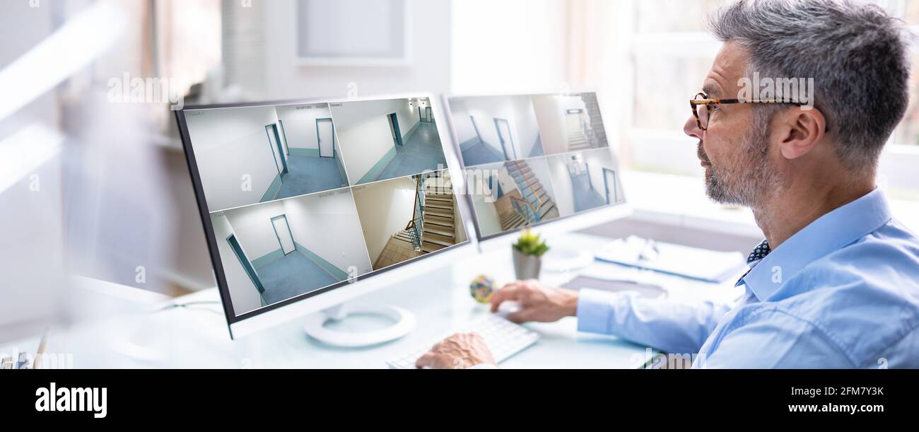 Système de sécurité de bureau et gestion des caméras vidéo Banque D'Images