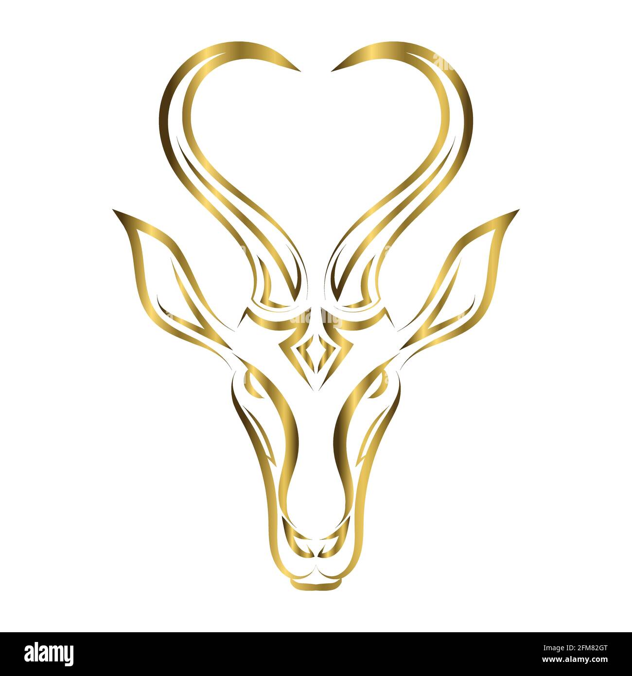 Vecteur de dessin au trait de la tête du springbok. Convient pour une utilisation comme décoration ou logo.vecteur art ligne de la tête de springbok. Convient pour une utilisation comme décoration ou logo. Illustration de Vecteur