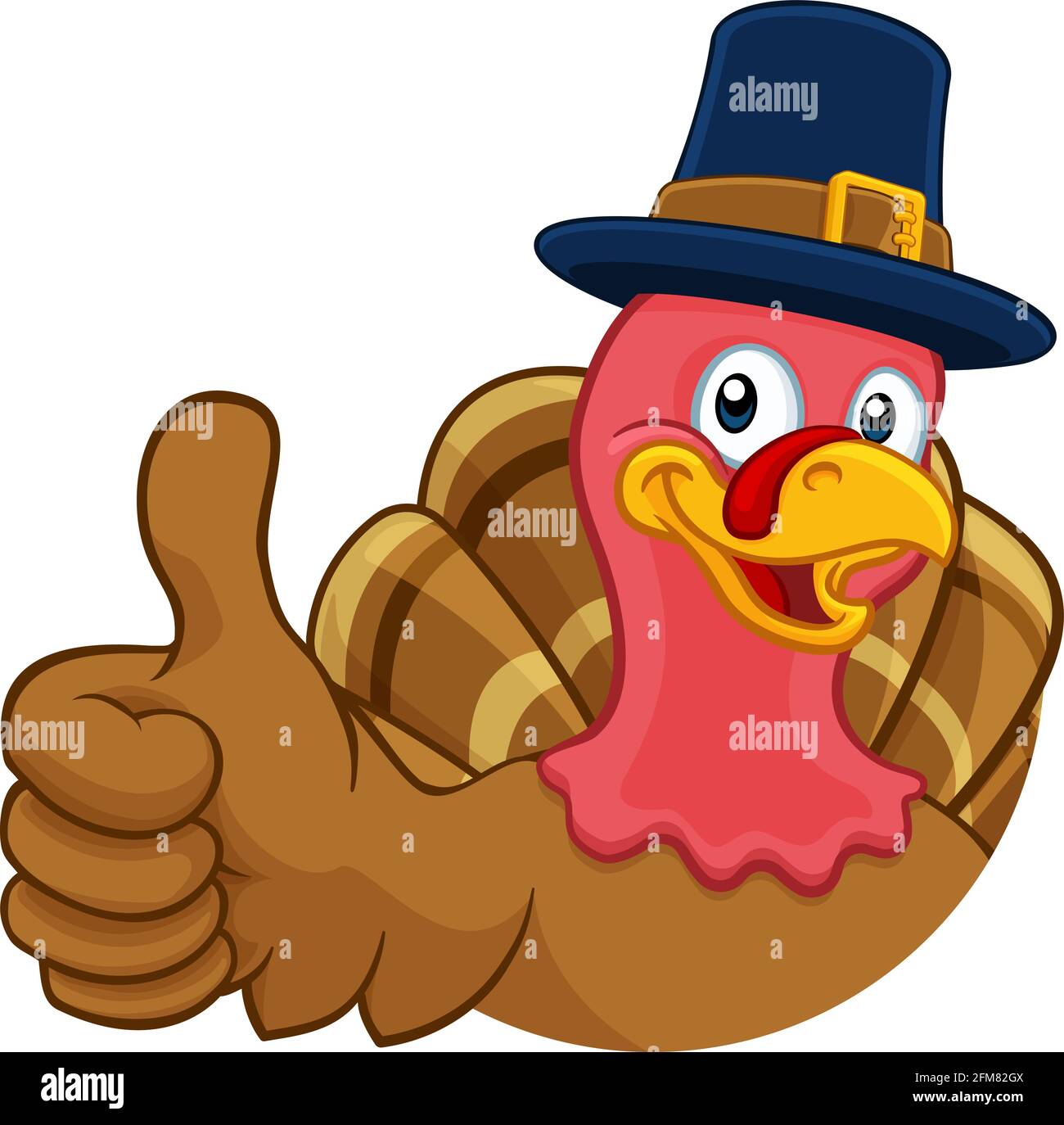 Thanksgiving Turquie Pilgrim Hat Personnage Illustration de Vecteur