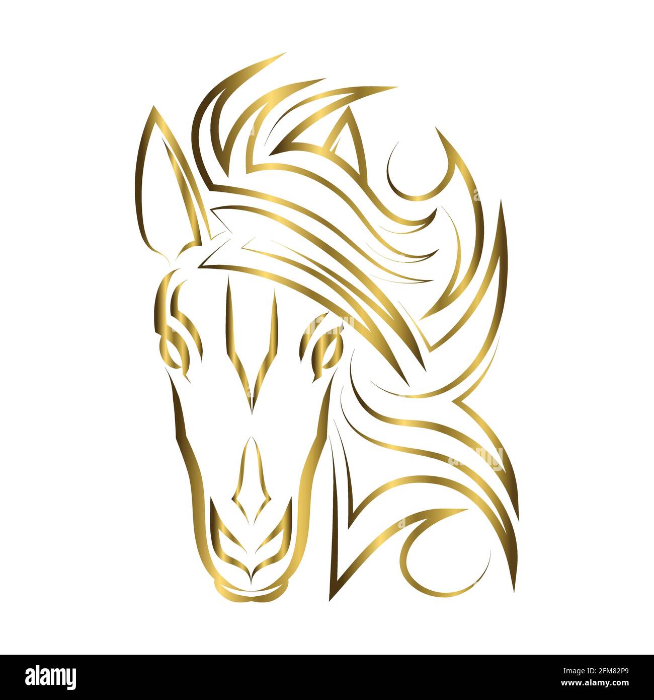 Vecteur de dessin au trait de la tête de cheval. Convient pour une utilisation comme décoration ou logo. Illustration de Vecteur