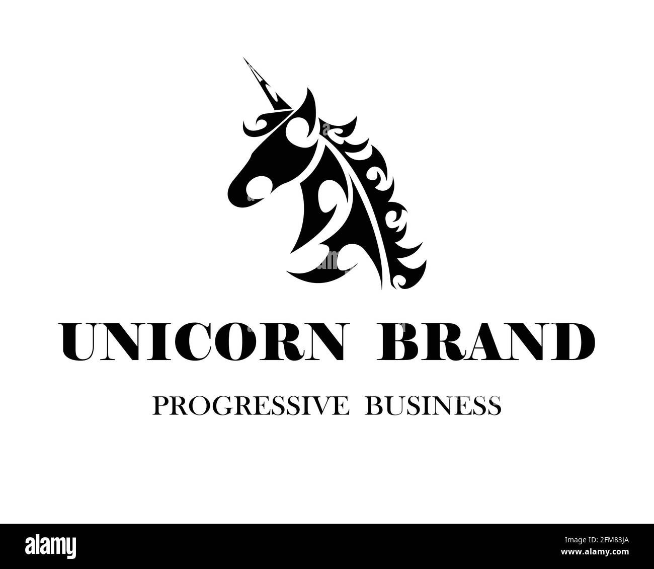 Logo vectoriel de la tête unicorn. Convient pour une utilisation comme logo. Illustration de Vecteur