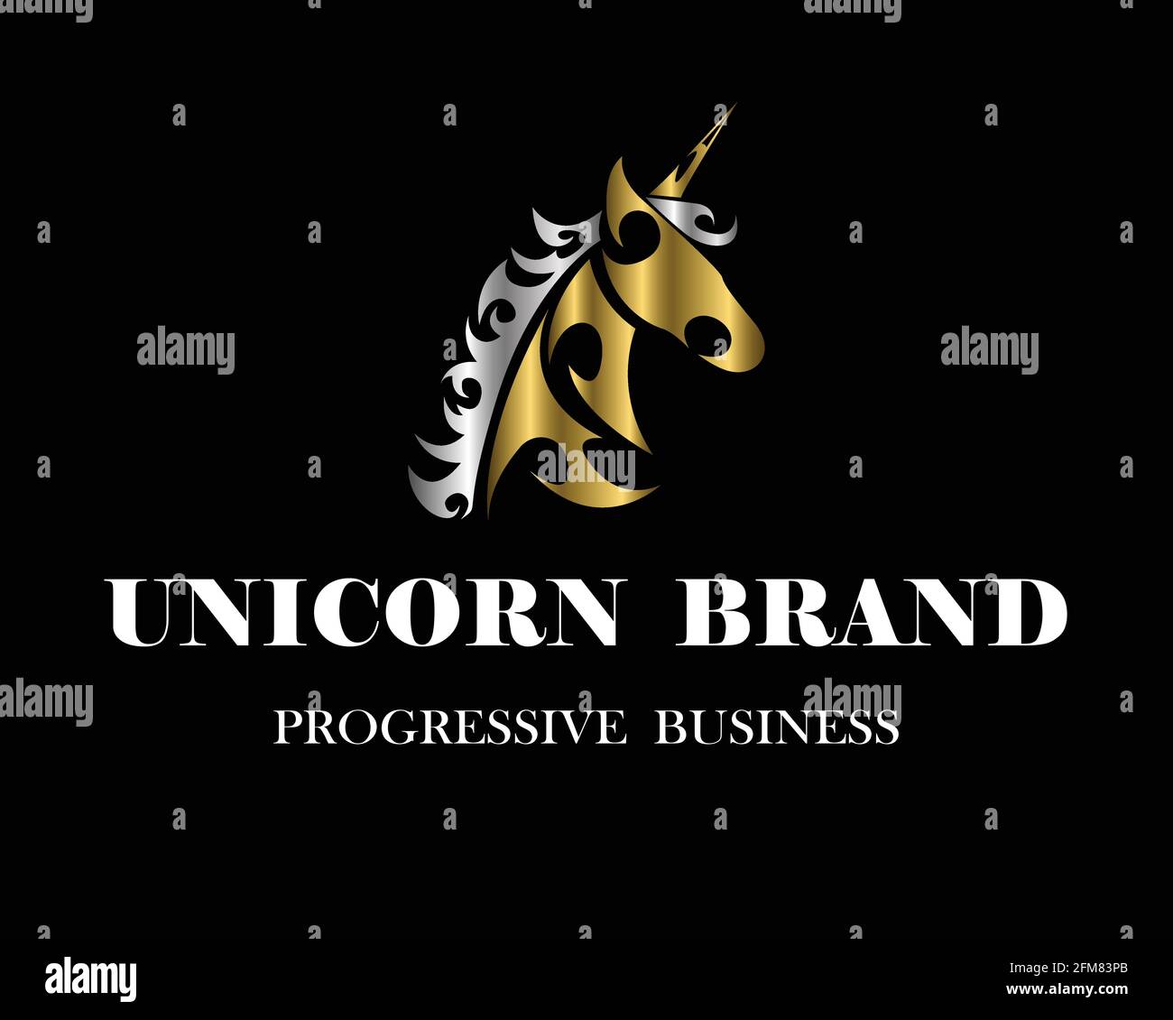 Logo vectoriel de la tête unicorn. Convient pour une utilisation comme logo. Illustration de Vecteur