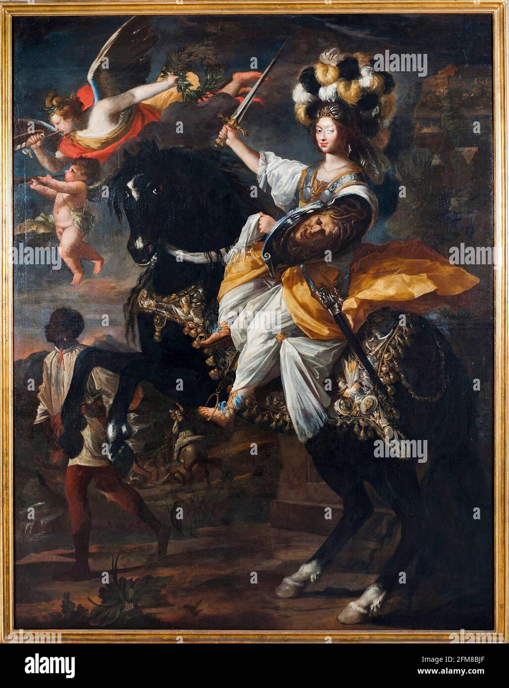 Charles Dauphin Portrait équestre de Christina de France ( Cristina di Francia - ou Madama Reale ) Comme Minerva - 1663 Banque D'Images