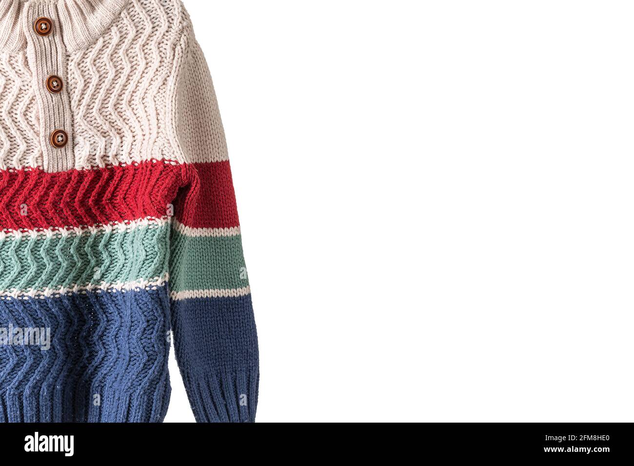 Pull sur fond blanc Photographie en format horizontal avec gratuit espace pour écrire du texte si vous le souhaitez Banque D'Images