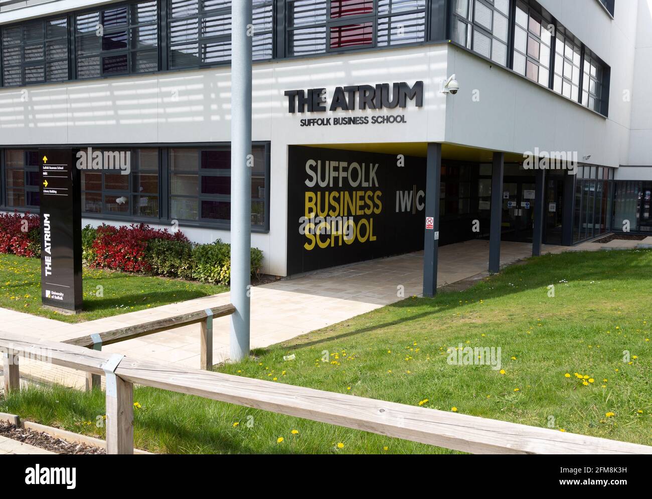 The Atrium, Suffolk Business School Building, Université de Suffolk, Ipswich, Angleterre, Royaume-Uni Banque D'Images