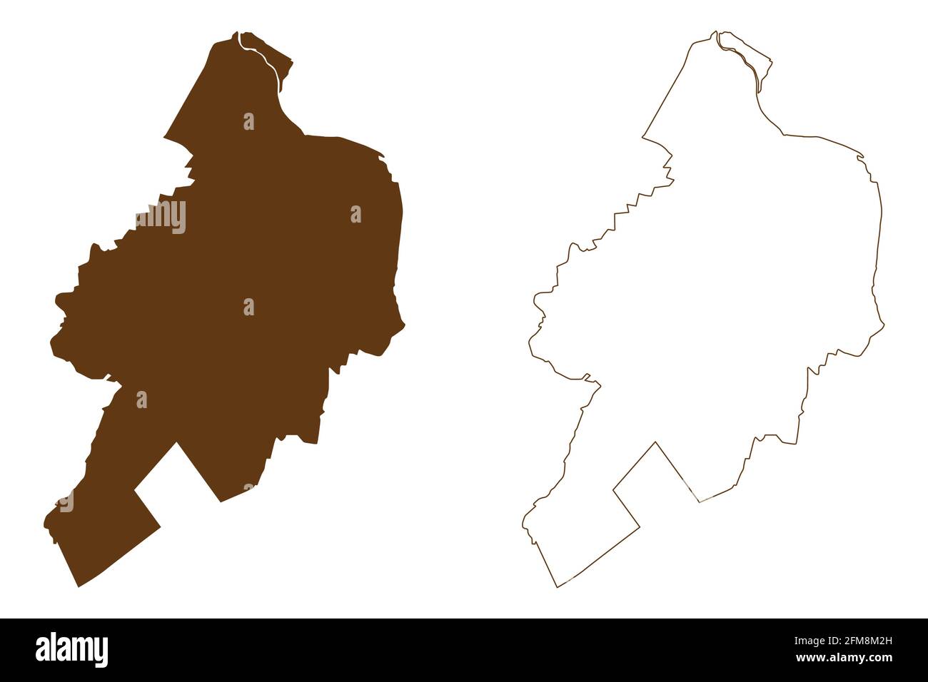 Ville de Delmenhorst (République fédérale d'Allemagne, quartier urbain, État de Basse-Saxe) carte illustration vectorielle, scribble sketch carte de Delmenhorst Illustration de Vecteur