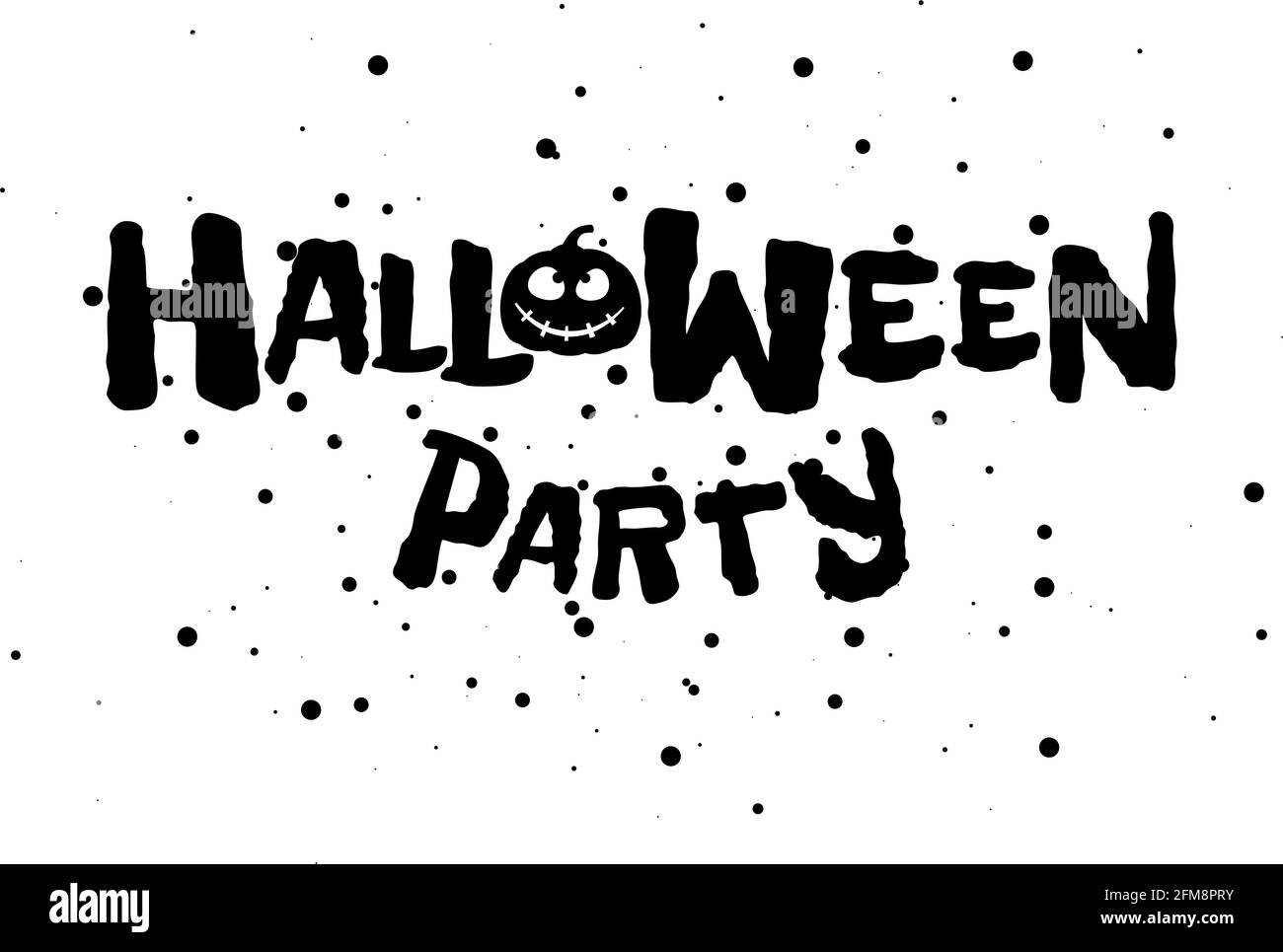 Happy Halloween Party effrayant fêtes texte bannière avec Jack O Lantern sinistre citrouille silhouette.Illustration d'invitation de modèle de texte de carte de vœux vectorielle Illustration de Vecteur