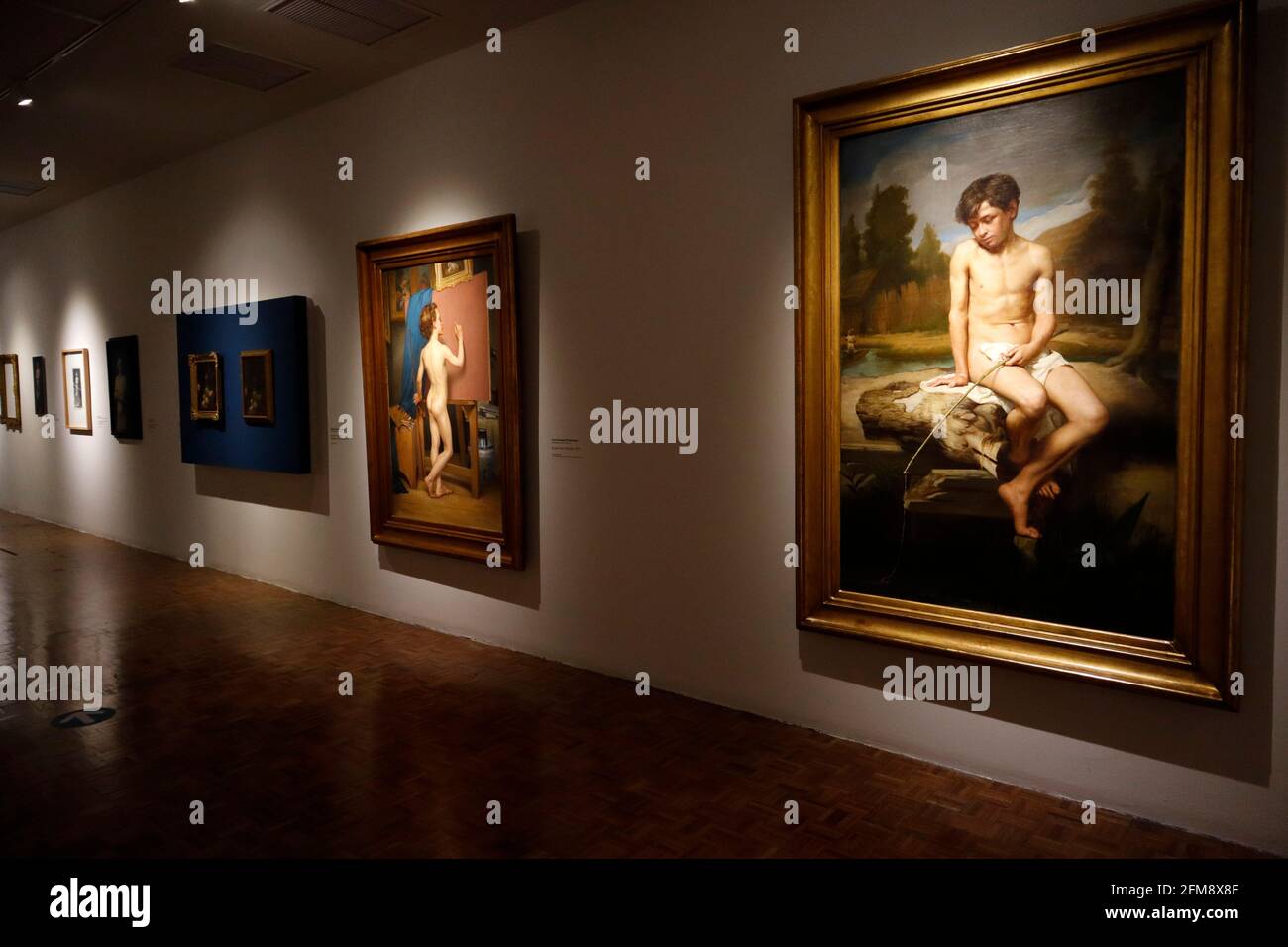 Le Museo Nacional de San Carlos rouvre avec l'exposition 'Infinite archive d'un tableau dans le doute. Le cas de Maria Morelli'; objets d'art et documents; du 6 mai au 15 août 2021. L'exposition 'l'archive infinie d'une peinture dans le doute. Le cas de Maria Morelli, est composé d'œuvres, de sculptures, de gravures et de photographies, liées à l'œuvre Saint Jean-Baptiste enfant (1855-57), attribuée à l'origine à l'artiste français Jean-Auguste-Dominique Ingres. Le 6 mai 2021 à Mexico, Mexique. (Photo d'Eyepix/Sipa USA) Banque D'Images