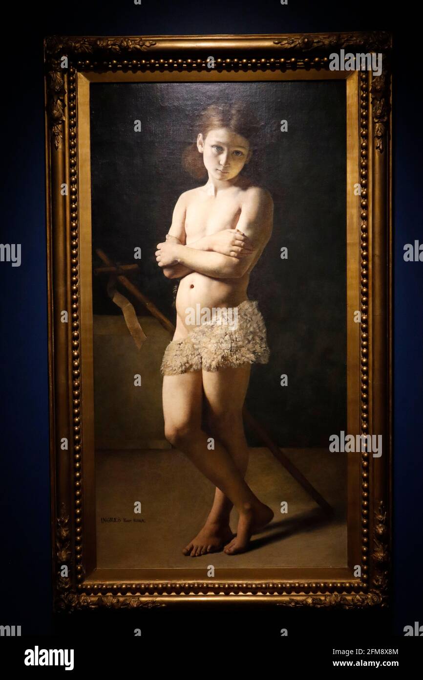 Le Museo Nacional de San Carlos rouvre avec l'exposition 'Infinite archive d'un tableau dans le doute. Le cas de Maria Morelli'; objets d'art et documents; du 6 mai au 15 août 2021. L'exposition 'l'archive infinie d'une peinture dans le doute. Le cas de Maria Morelli, est composé d'œuvres, de sculptures, de gravures et de photographies, liées à l'œuvre Saint Jean-Baptiste enfant (1855-57), attribuée à l'origine à l'artiste français Jean-Auguste-Dominique Ingres. Le 6 mai 2021 à Mexico, Mexique. (Photo d'Eyepix/Sipa USA) Banque D'Images