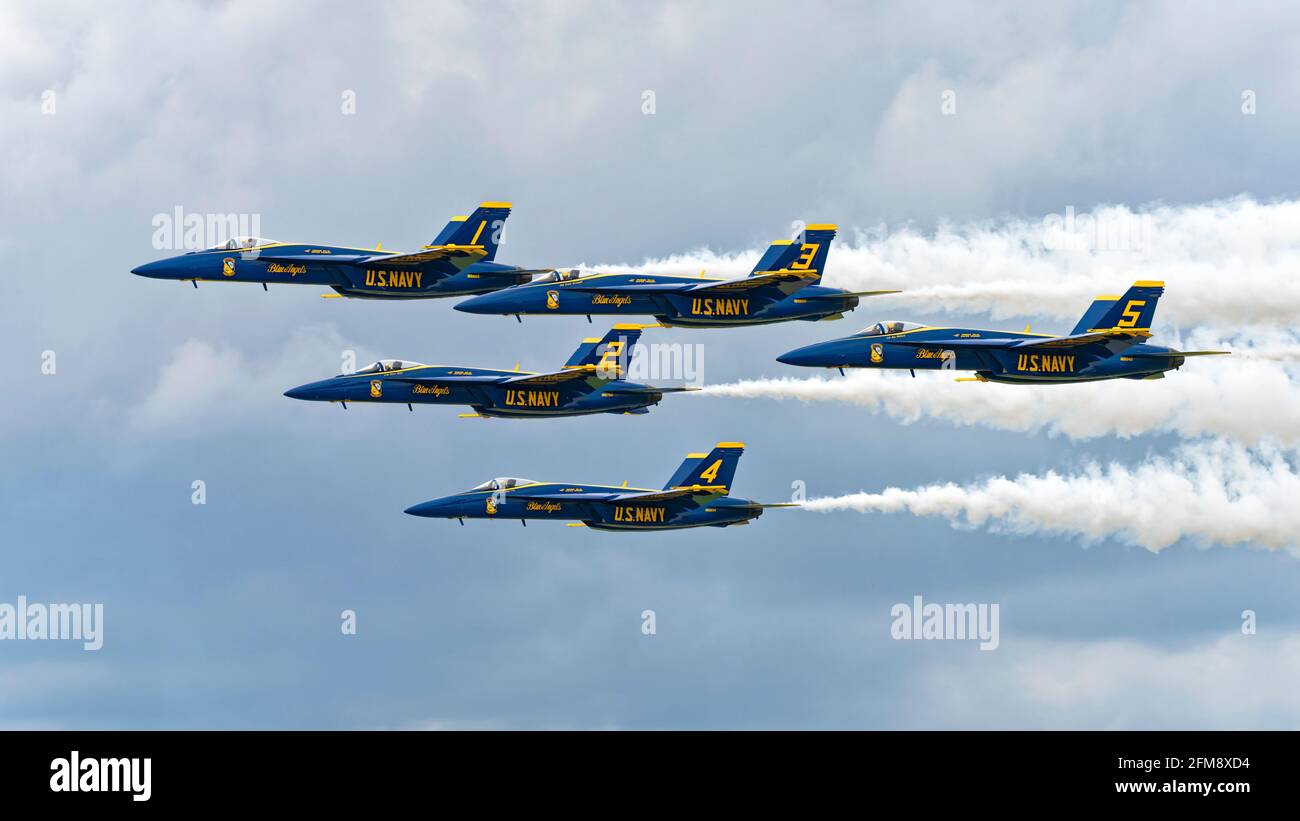 Blue Angels F-18 Super Hornet Jet Banque D'Images