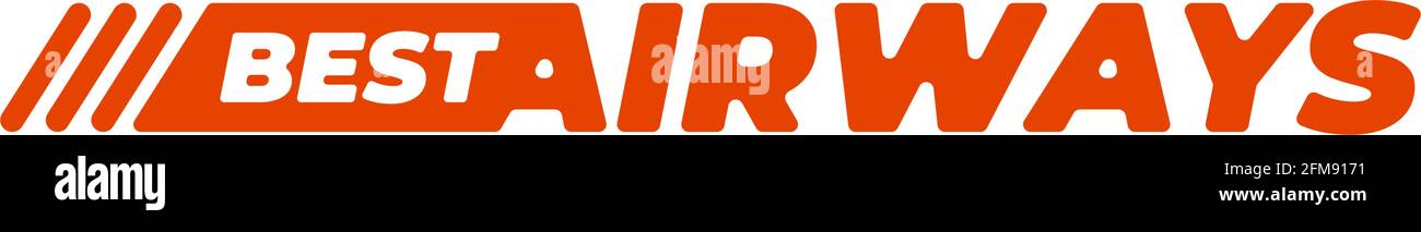 Symbole d'identité d'entreprise d'entreprise de BEST Airways pour la publicité.Élément de lettrage rouge dynamique pour la conception du porte-air.Illustration vectorielle isolée Illustration de Vecteur